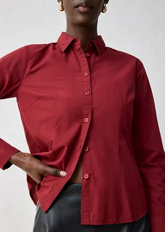 Košilová halenka s podílem hedvábí • kaštanově červená • bonprix obchod
