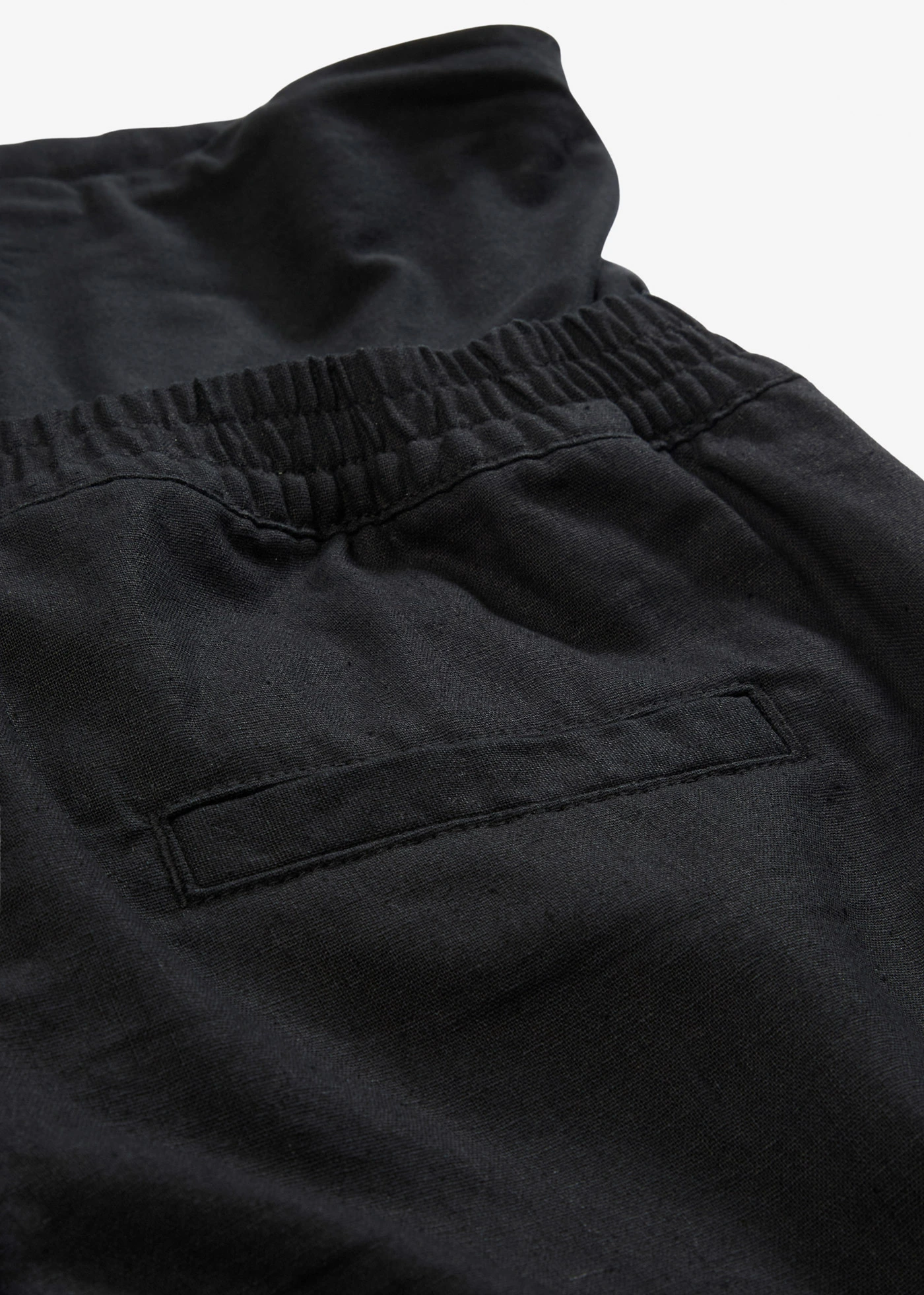 Short de grossesse 2en1 avec bandeau à rabattre, en lin et coton • noir • Boutique bonprix