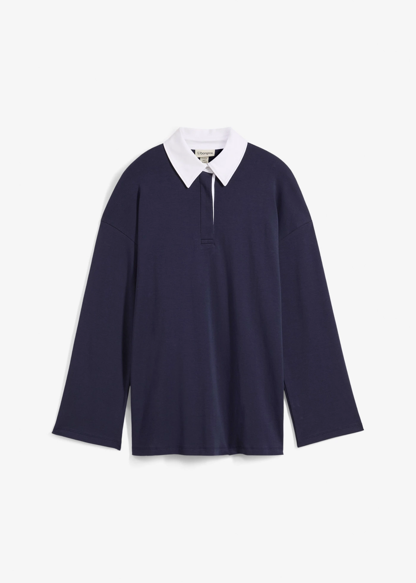 Polo en interlock • bleu foncé/blanc • Boutique bonprix