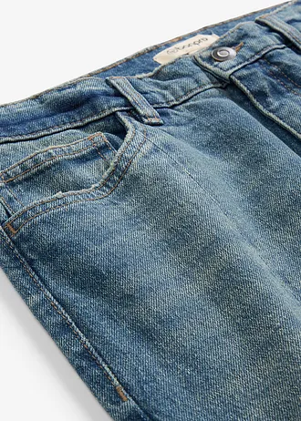 Loose Straight sztreccsfarmer, High Waist • világoskék denim, használt hatású • bonprix áruház