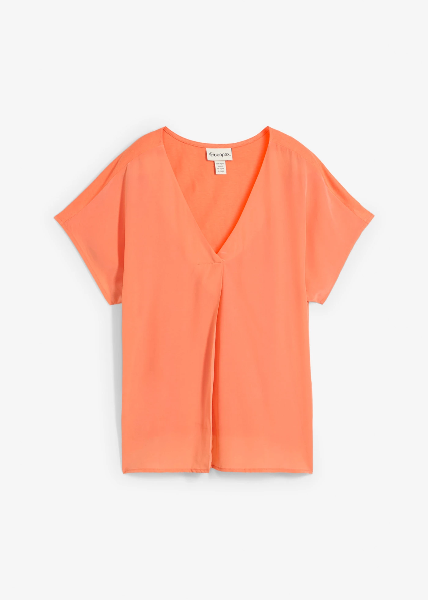 Tričko s podílem hevábí a tkanou vsadkou • mandarinková • bonprix obchod