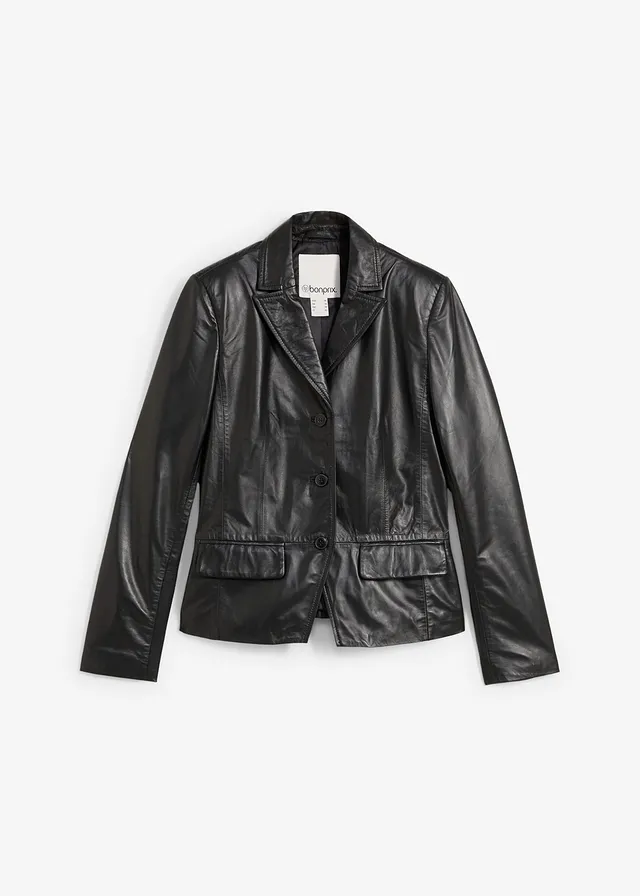 Blazer scurt din piele nappa de miel