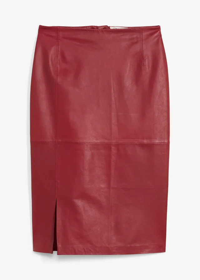 Kožená sukňa s rozparkom