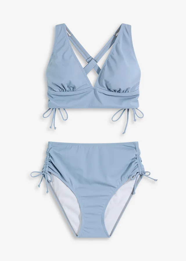Costum de baie cu bustieră cu bretele încrucișate (set/2 piese)