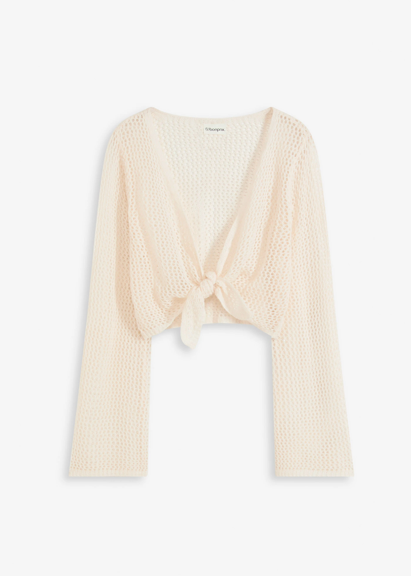 Průhledný plážový pletený kabátek s ažurovým vzorem • béžová • bonprix obchod