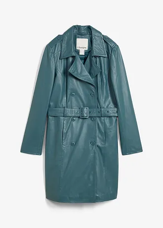 Trench en cuir d’agneau nappa • vert poivre • Boutique bonprix