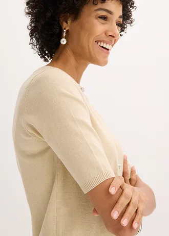 Gilet en fine maille • sable clair • Boutique bonprix