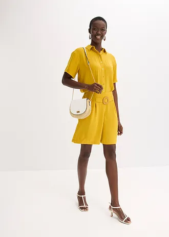 Short à taille élastiquée, Couleur: ocre doré