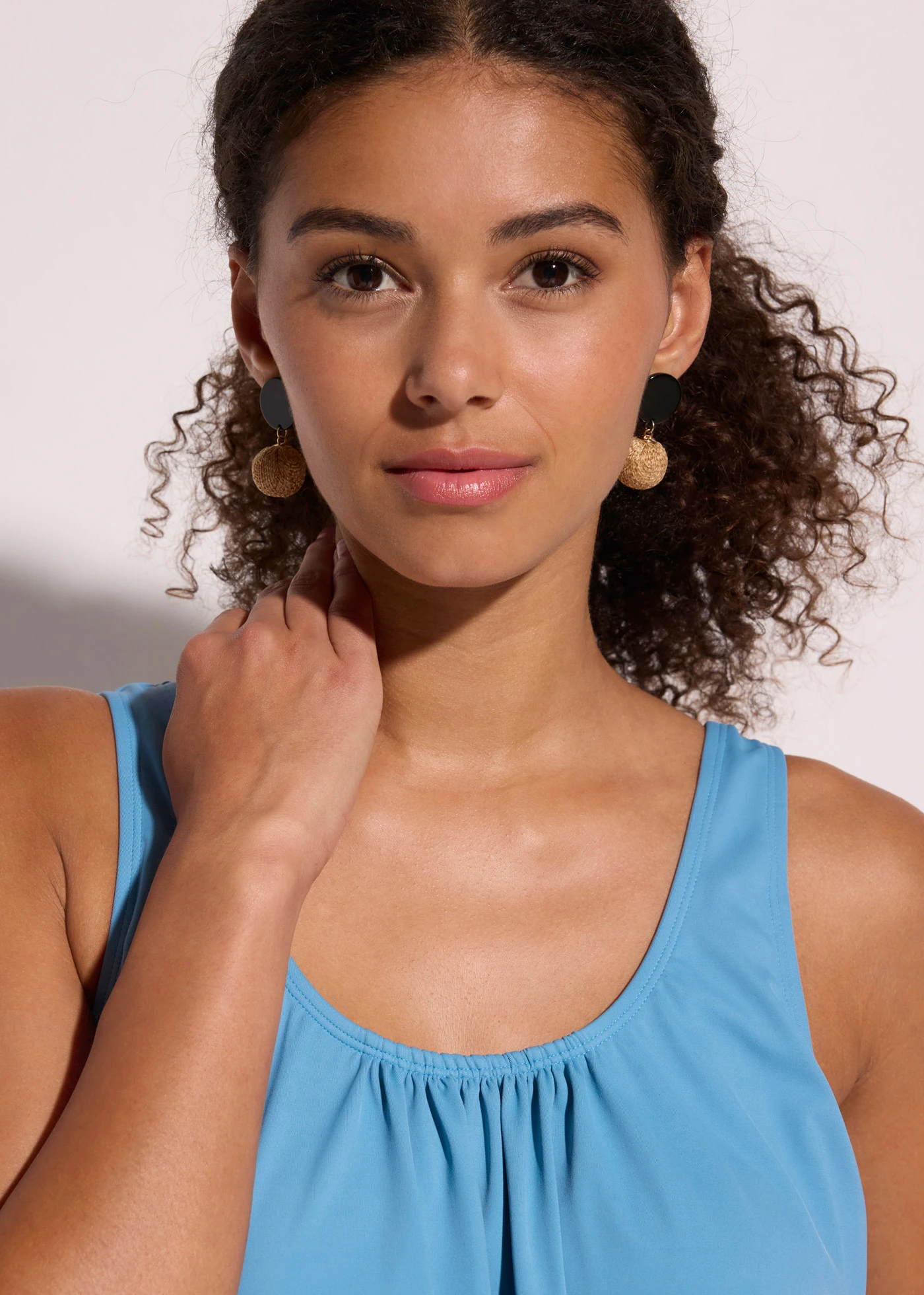 Maiou de baie tankini, cu croială balon • gri albăstrui • magazin bonprix