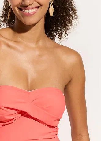 Maillot 1 pièce sculptant style croisé, maintien léger • corail • Boutique bonprix