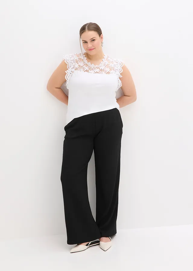 Shirt met kant, Kleur: wit