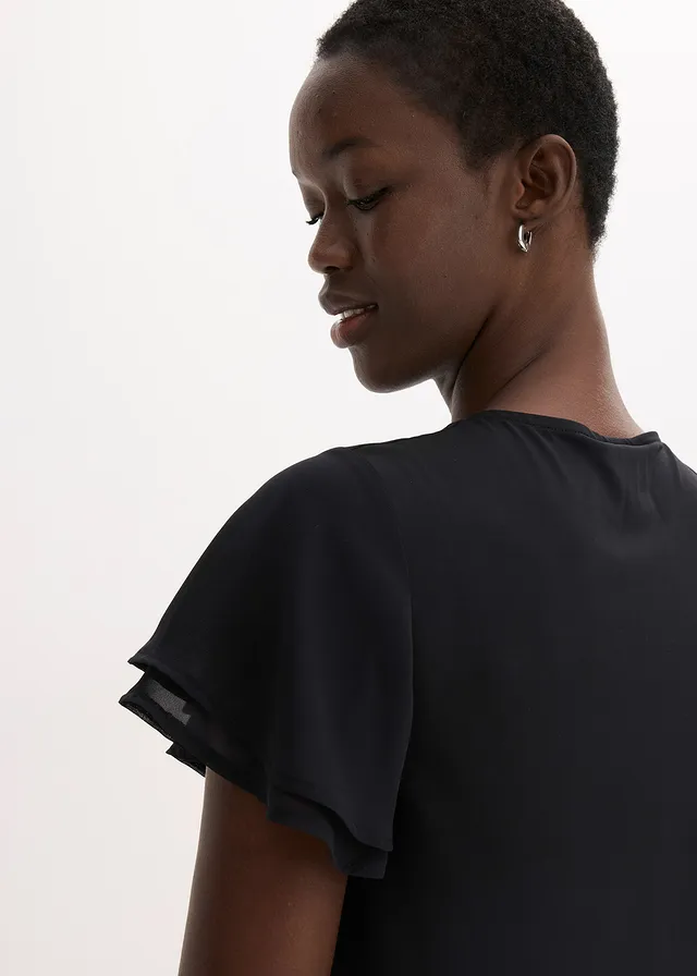 Shirtjurk met chiffon mouwen • zwart • product-page.page-title-suffix