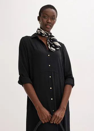 Košilové šaty s krajkou • černá • bonprix obchod