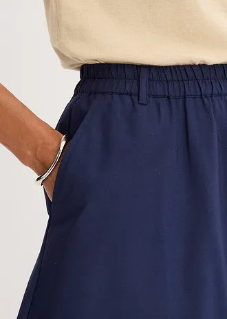 Midirok van puur biologisch katoen • donkerblauw-ecru grafische print • bonprix online shop