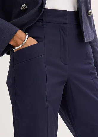 Keprové kalhoty se střihem Tapered Fit • tmavě modrá • bonprix obchod