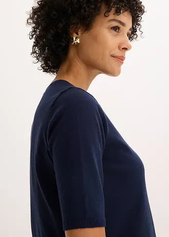 Fijn gebreid vest van een fijne viscosemix • donkerblauw • bonprix online shop