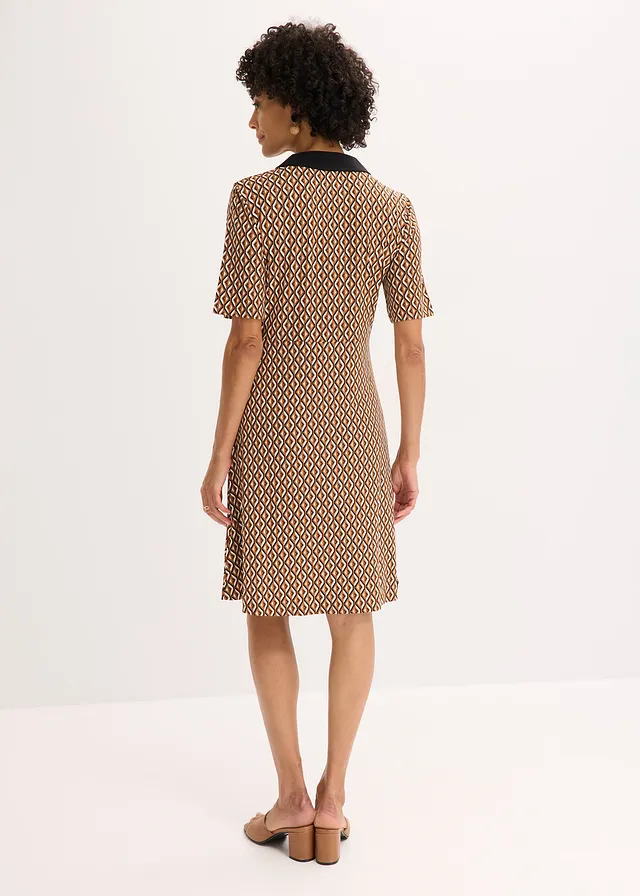 Robe polo midi • marron moka/noir graphique • product-page.page-title-suffix