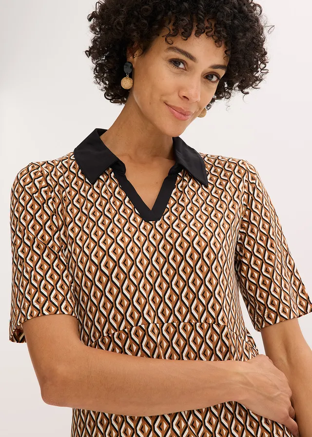 Robe polo midi • marron moka/noir graphique • product-page.page-title-suffix