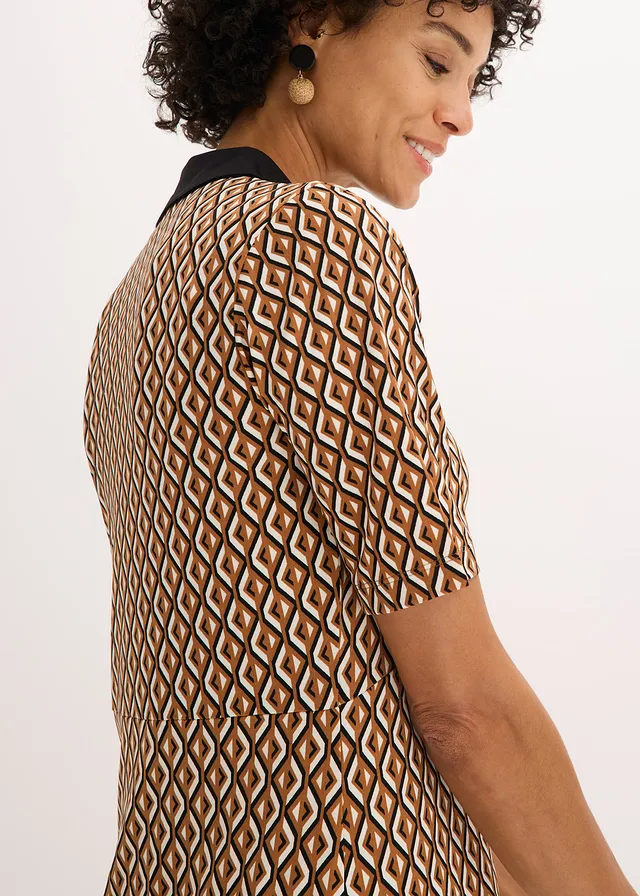 Robe polo midi • marron moka/noir graphique • product-page.page-title-suffix