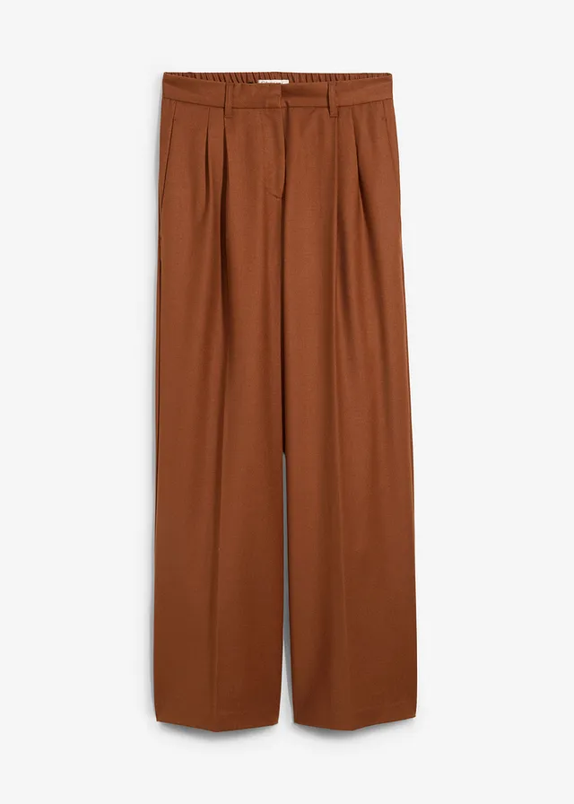 Pantaloni cu pense din lână