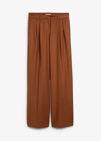 Pantalon à pinces en laine, Couleur: brique