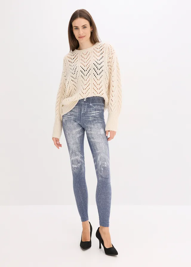 Thermo legging met zachte binnenkant • blauw denimlook • product-page.page-title-suffix