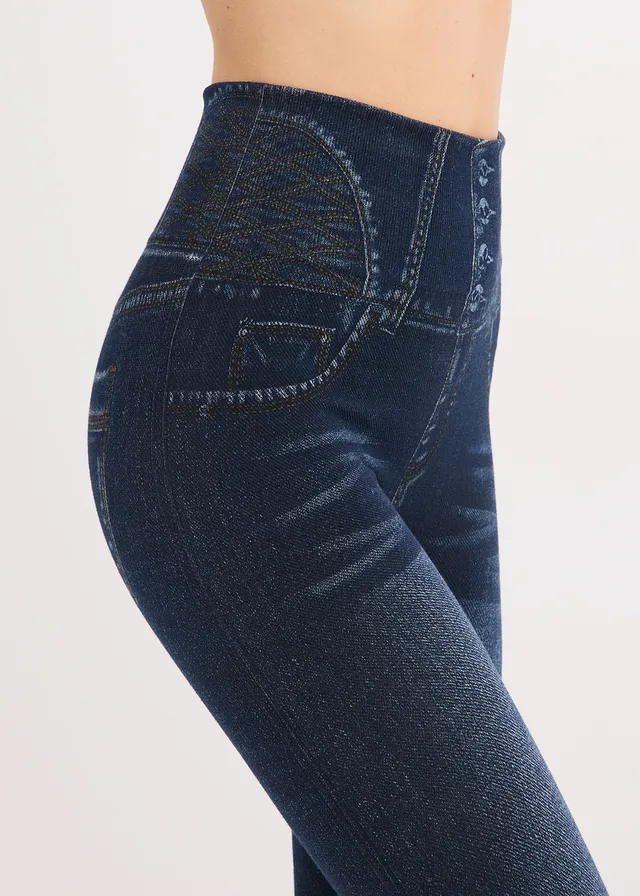 Legging sculptant effet jean • bleu imitation jean • product-page.page-title-suffix