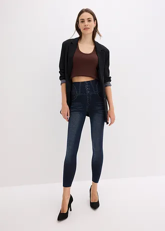 Colanți seamless cu aspect de blugi, cu efect de modelare • albastru aspect de blugi • magazin bonprix