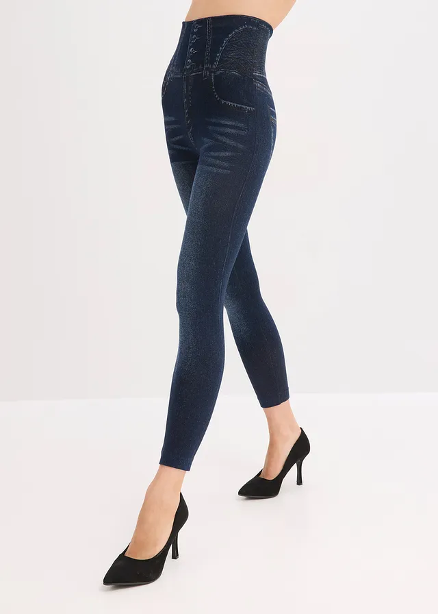 Legging sculptant effet jean • bleu imitation jean • product-page.page-title-suffix