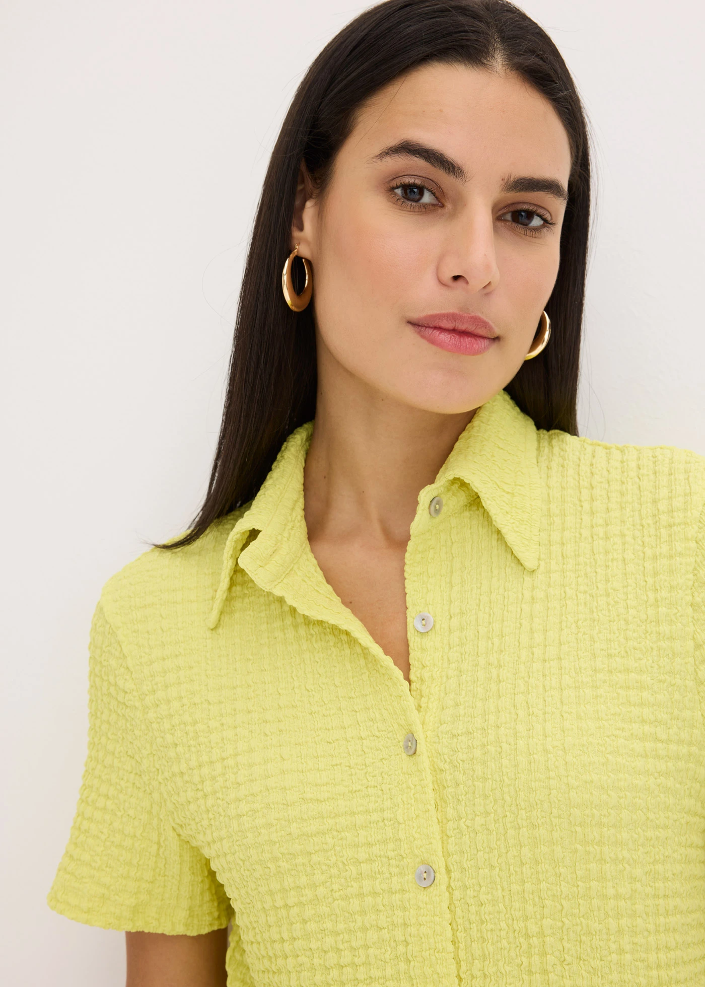 Blouse met structuur • citrusgeel • bonprix online shop