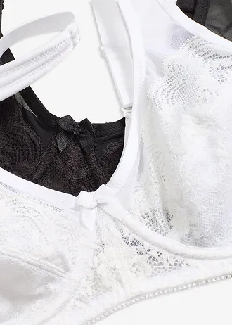 Minimizer bh met gevoerde bandjes (set van 2) • wit+zwart • bonprix online shop