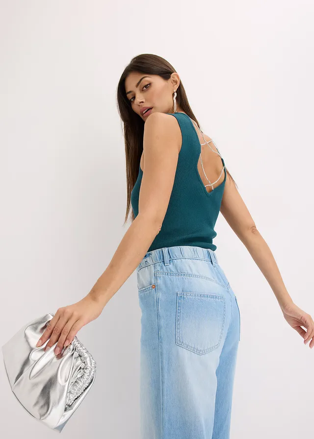 Top en maille avec un lien brillant • vert poivre • product-page.page-title-suffix