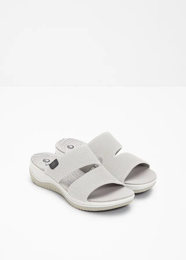 Jana sleehak slippers, comfortabele wijdte, Kleur: lichtgrijs