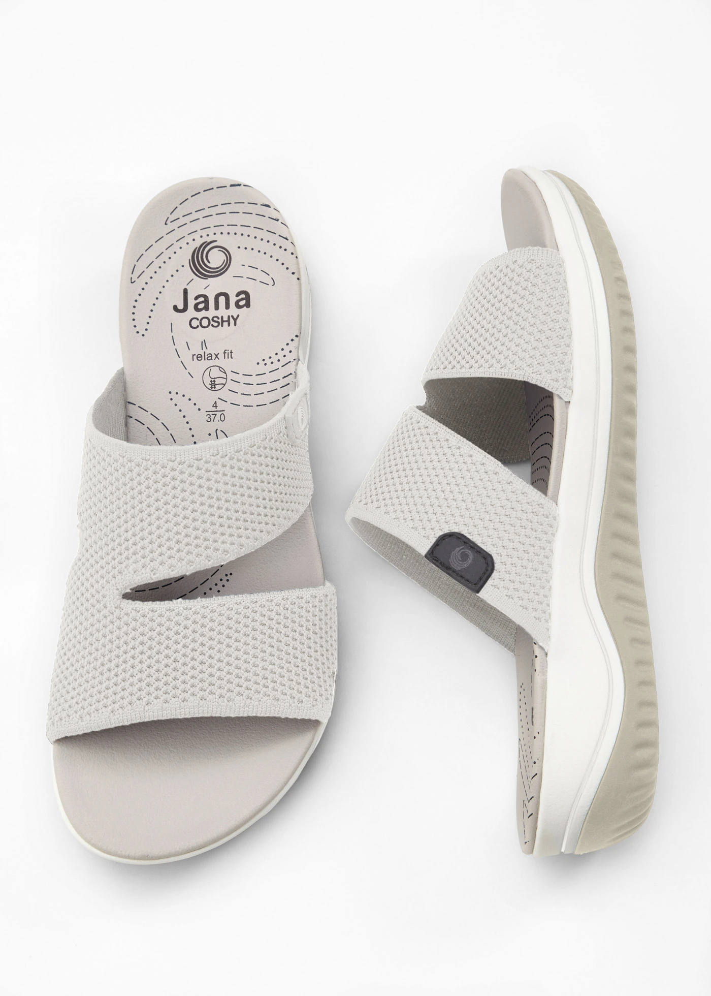 Mules compensées Jana largeur confort • gris clair • Boutique bonprix