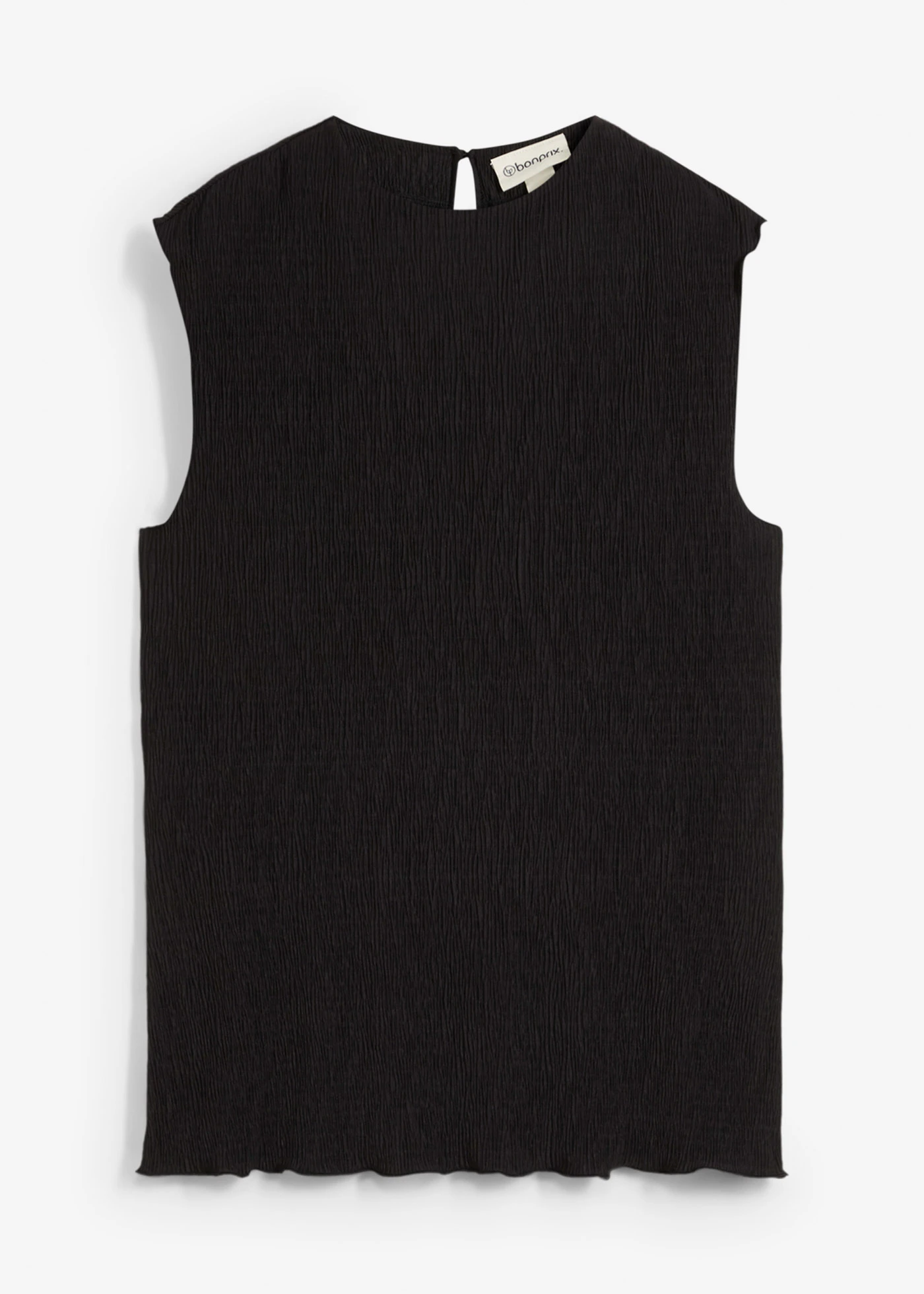 Top ze strukturovaného materiálu se zmačkanou úpravou • černá • bonprix obchod