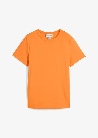 T-shirt van soepele viscose, Kleur: oranje