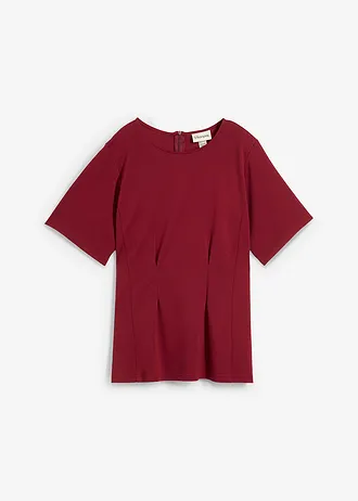 Getailleerd shirt in comfortabele Punto di Roma, Kleur: bordeaux