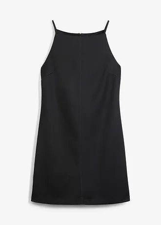 Mini jurk van soepele scuba, Kleur: zwart