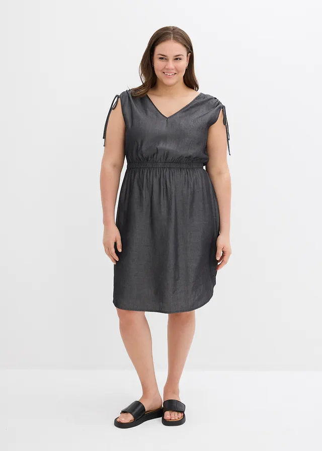 Robe en Lyocell lisse, Couleur: noir denim