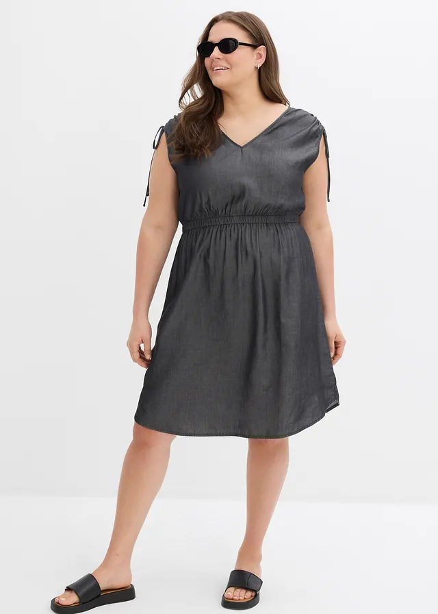 Robe en Lyocell lisse, Couleur: noir denim