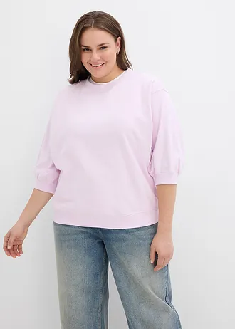 Bawełniana bluza oversize, kolor: pudrowy beż