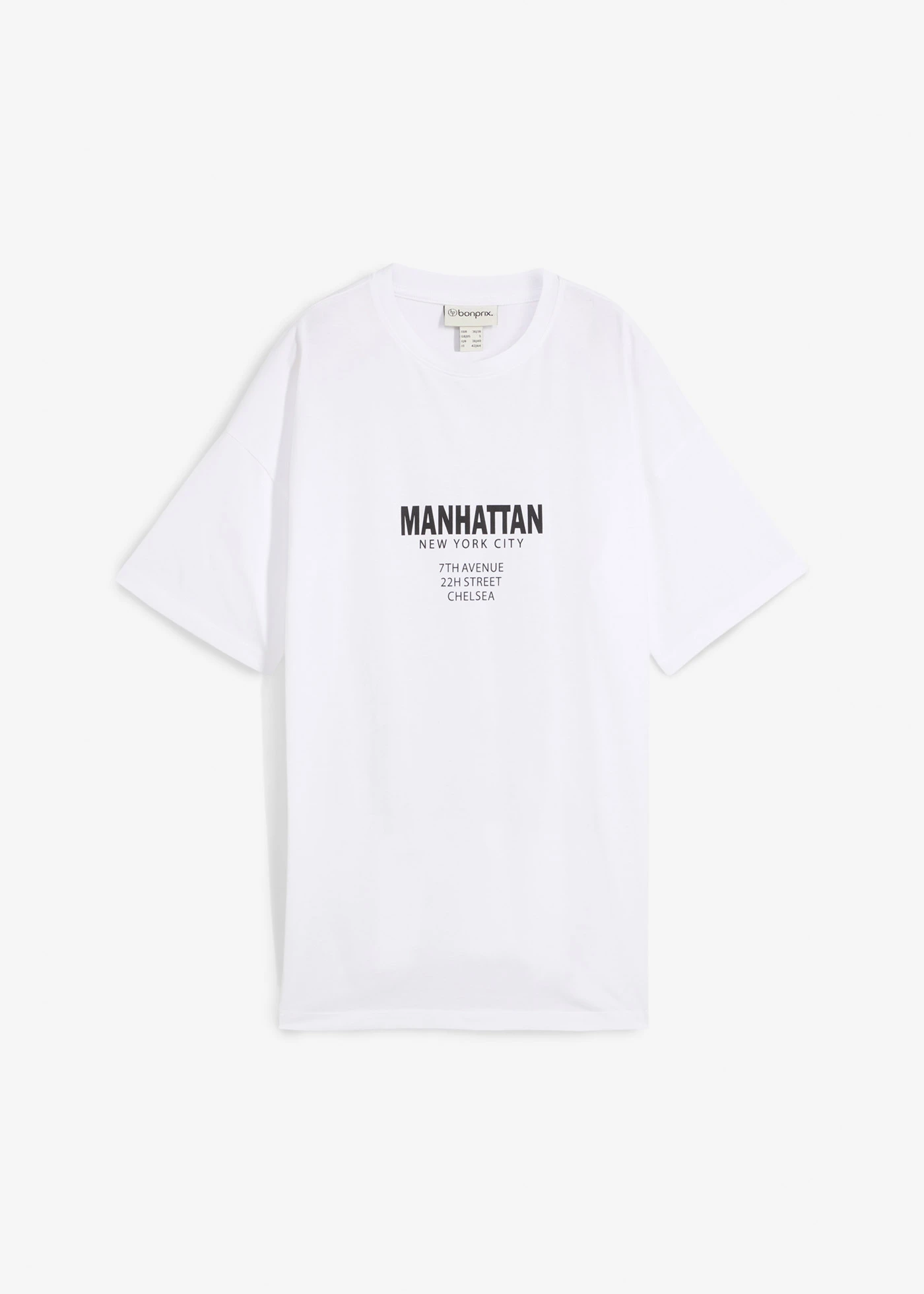 Oversize tričko z čisté organické bavlny • bílá s potiskem • bonprix obchod