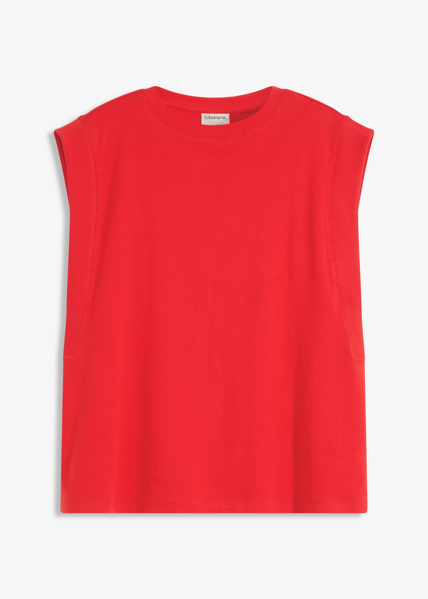 Top oversized cu inserție ripsată la mâneci • roșu-căpșună • magazin bonprix