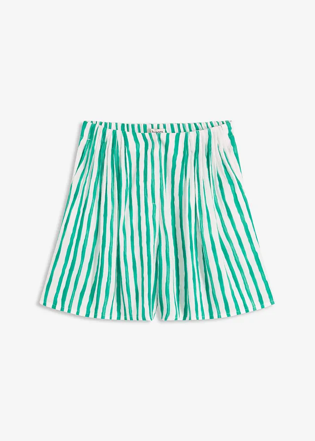 Bermuda, Couleur: blanc/vert jade rayé