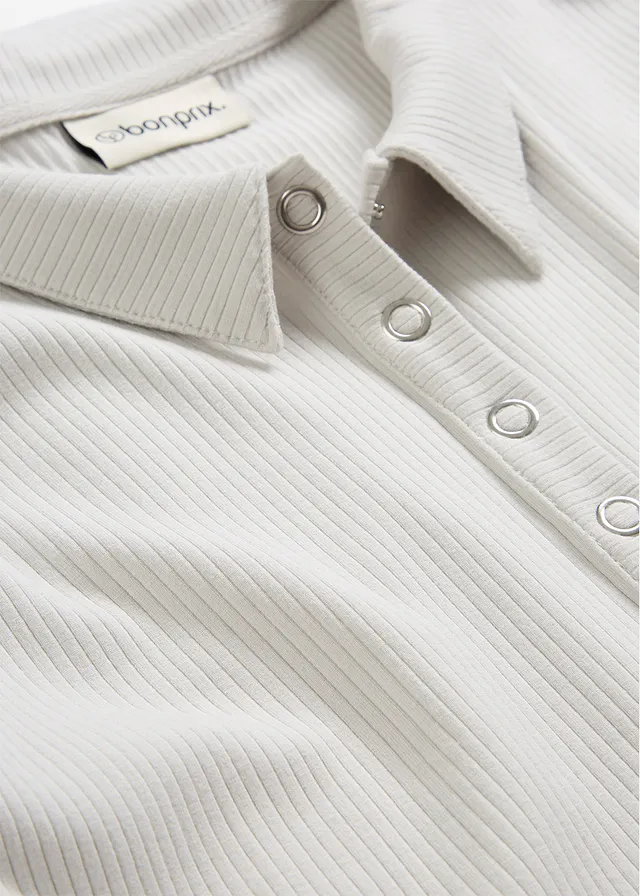 Polo en viscose extensible • argenté chiné • product-page.page-title-suffix