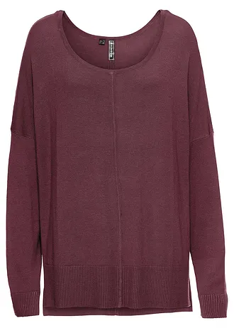Oversize svetr z viskózové směsi • vínová • bonprix obchod