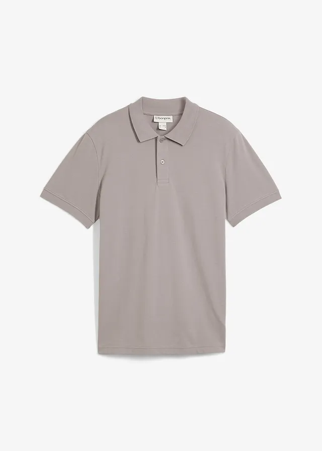 Poloshirt van piqué van biologisch katoen • grijs • bonprix online shop