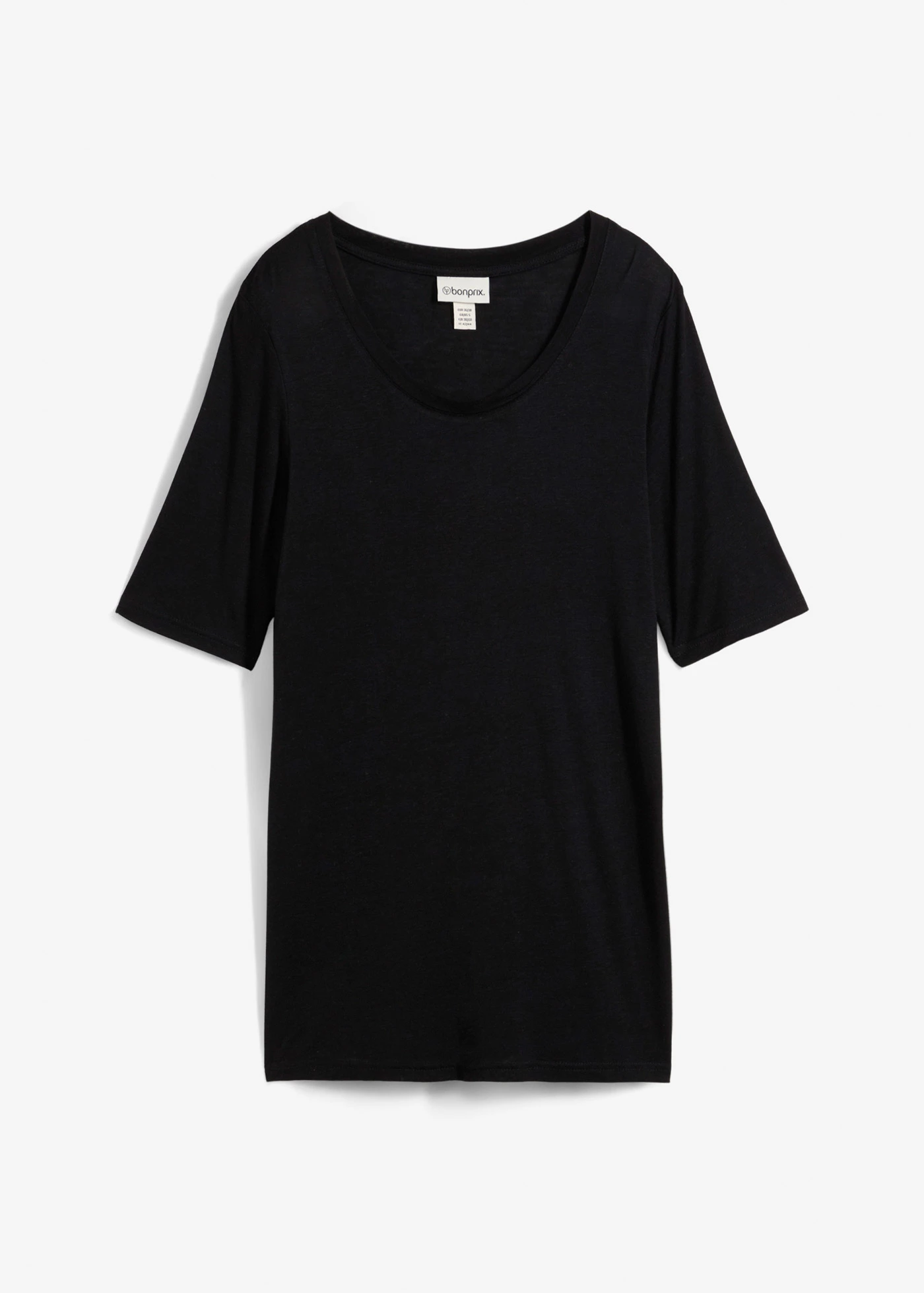 Dlouhé tričko z měkké viskózy • černá • bonprix obchod
