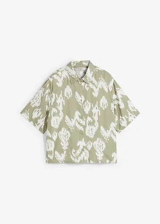 Viskózová halenka s etno potiskem, barva: mořské řasy-přírodní bílá s potiskem