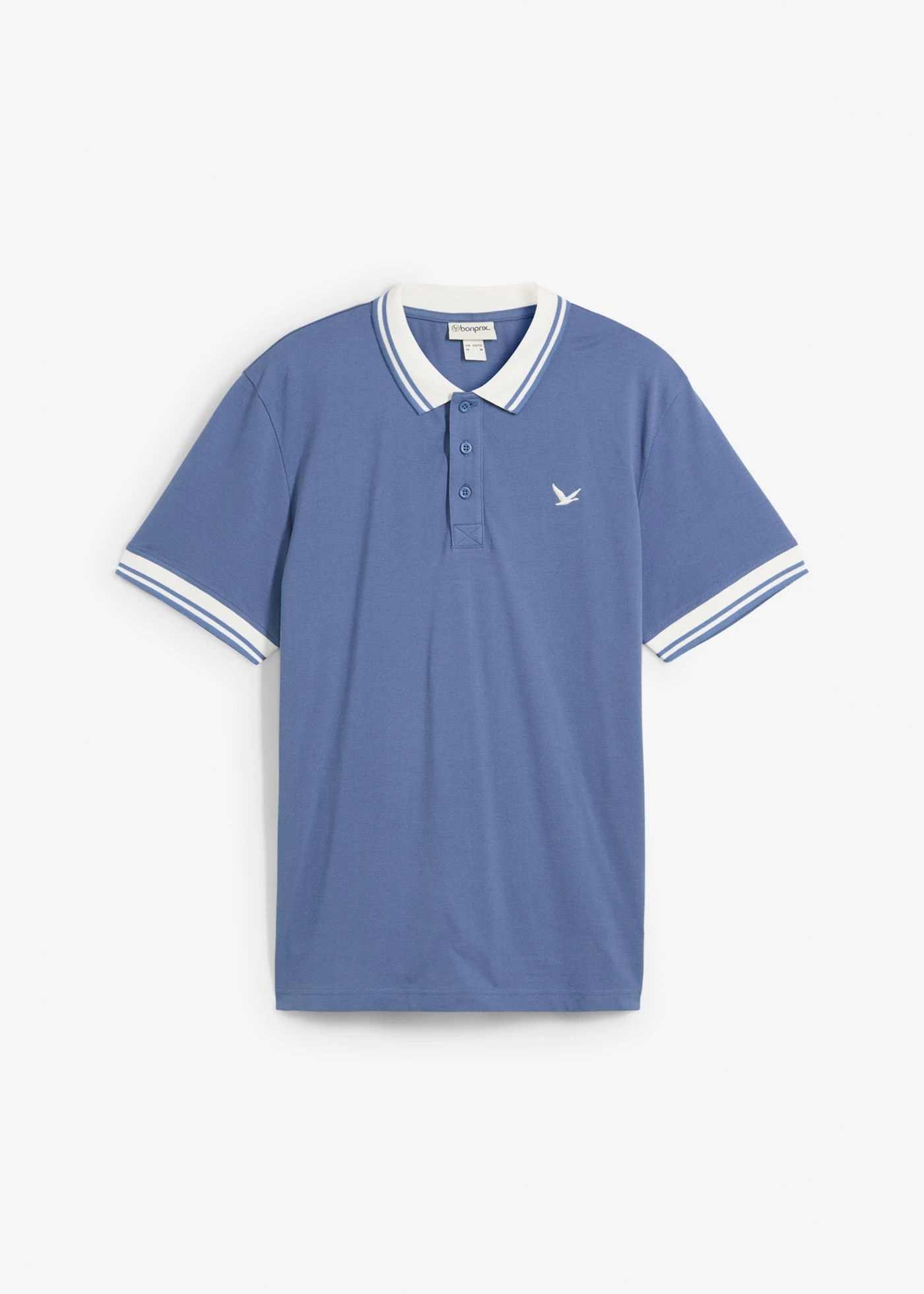 Polo en maille piquée 100% coton • bleu jean • Boutique bonprix